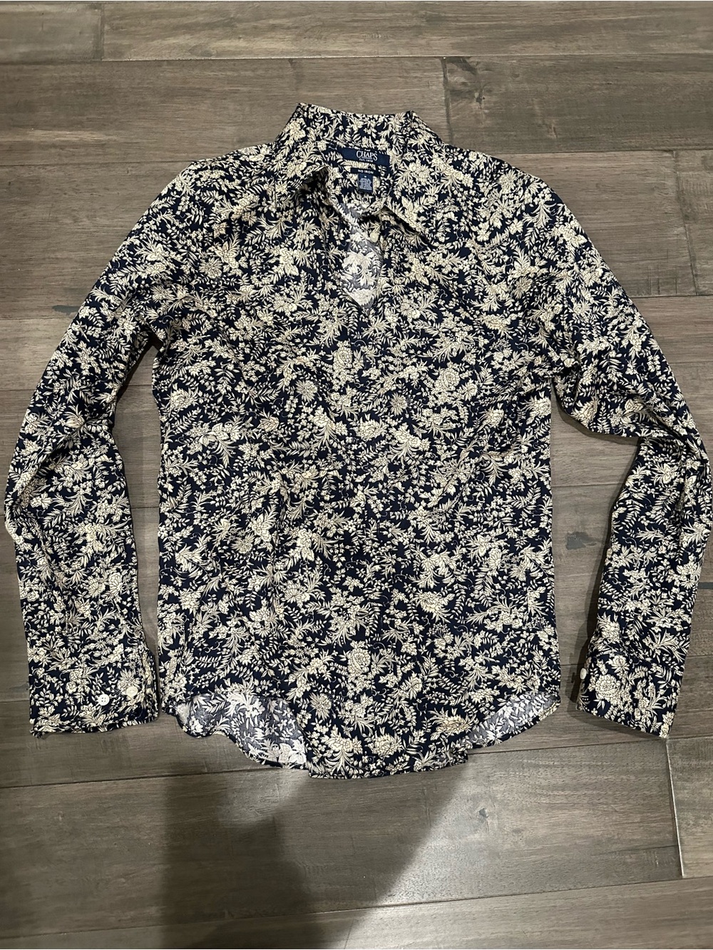 Chaps Navy Floral Button-Down Shirt